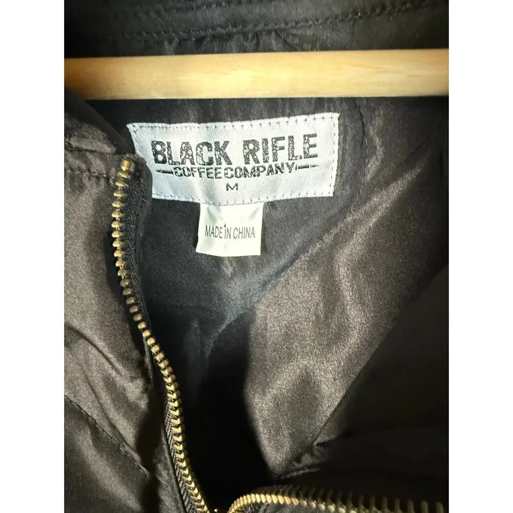 Black Rifle Coffee Company Full Zip Hooded Woobie Jacket Black Medium Patriotic